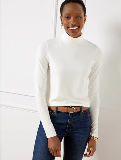 Talbots Cotton Turtleneck Top - White - 3x
