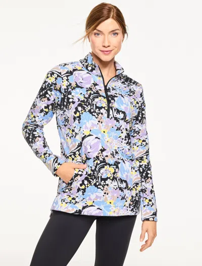 Talbots Plus Petite - Cozy Cloud Half-zip Pullover Sweater - Desert Bloom - Black - 1x