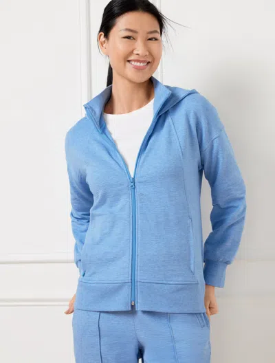 Talbots Plus Petite - Cozy Crush Full Zip Hoodie - Lakeside Blue Heather - X