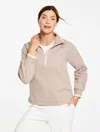 Talbots Plus Petite - Cozy Fleece Half-zip Pullover Sweater - Dusty Mocha Heather - 1x  In Brown