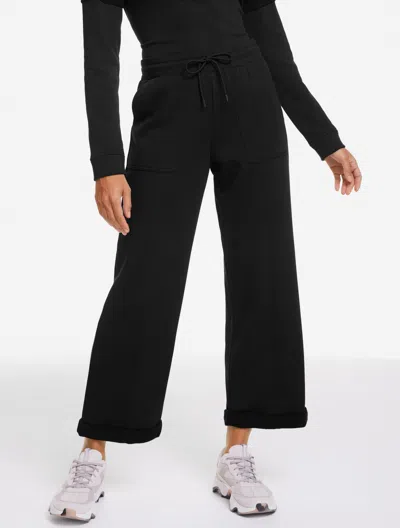 Talbots Plus Petite - Cozy French Terry Wide Crop Pants - Black - 1x
