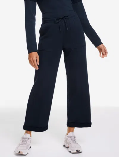 Talbots Plus Petite - Cozy French Terry Wide Crop Pants - Blue - 3x