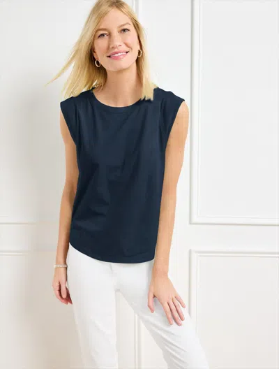 Talbots Plus Petite - Crewneck Muscle T-shirt - Blue - X