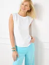 Talbots Plus Petite - Crewneck Muscle T-shirt - White - X