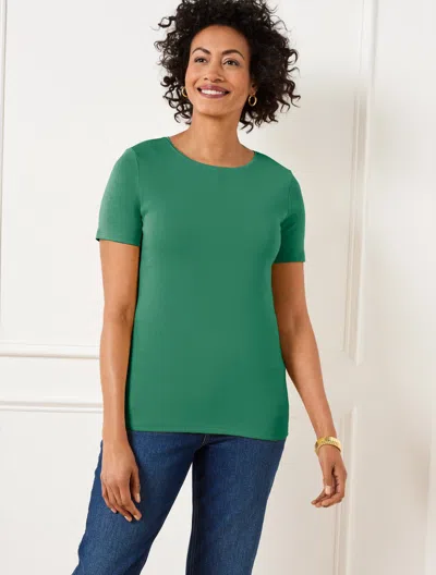 Talbots Plus Petite - Crewneck T-shirt - Heritage Green - 1x