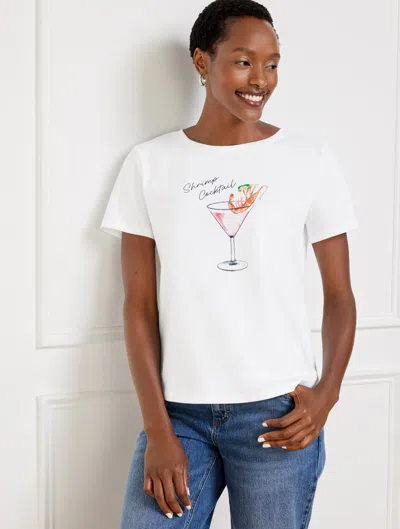 Talbots Plus Petite - Crewneck T-shirt - Shrimp Cocktail - White - 2x