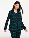Talbots Plus Petite - Dashing Tartan Blazer - Blue - 20  In Blue