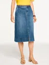 Talbots Plus Petite - Denim A-line Midi Skirt - Cardiff Wash - 22