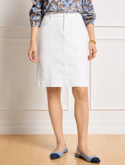 Talbots Plus Petite - Denim A-line Skirt - White - 20
