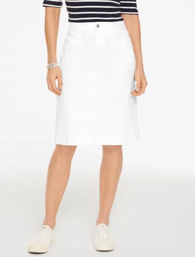 Talbots Plus Petite - Denim A-line Skirt - White - 20