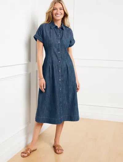 Talbots Plus Petite - Denim Shirtdress - Marina Wash - 18 - 100% Cotton  In Blue