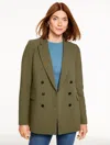 Talbots Plus Petite - Double Breasted Twill Blazer - Oak Moss - 20