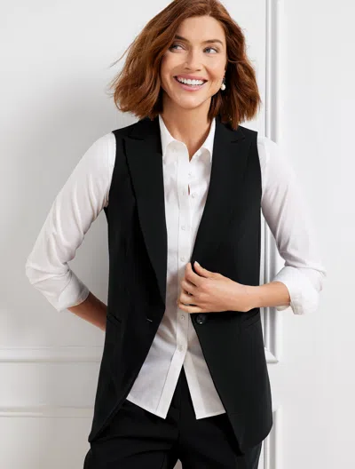 Talbots Easy Travel Sleeveless Blazer - Black - 18