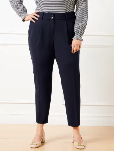 Talbots Easy Travel Tapered Ankle Pants - Blue - 22
