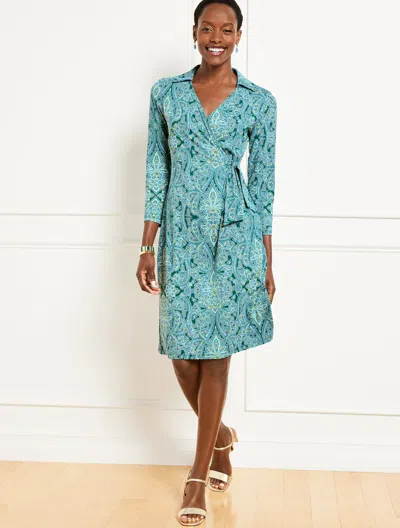 Talbots Plus Petite - Effortless Jersey Kelly Dress - Harvest Paisley - Heritage Green - 1x