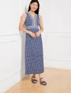 Talbots Plus Petite - Effortless Jersey Maxi Dress - Pretty Medallion - White/ink - 3x  In White,ink