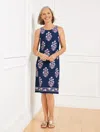 Talbots Plus Petite - Effortless Jersey Shift Dress - Leafy Floral - Ink - 1x  In Ink
