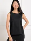 Talbots Plus Petite - Effortless Ultraknit Bateau Neck Tank Top - Black - 3x
