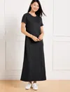 Talbots Plus Petite - Effortless Ultraknit Short Sleeve Maxi Dress - Black - 3x