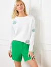 Talbots Plus Petite - Embroidered Crewneck Sweater Pullover - White - 3x