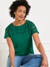 Talbots Plus Petite - Embroidered Eyelet Top - Heritage Green - 3x
