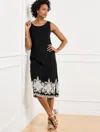 Talbots Plus Petite - Embroidered Jersey Dress - Black - 2x - 100% Cotton
