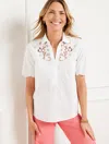 Talbots Plus Petite - Embroidered Poplin Top - White - 3x  In White