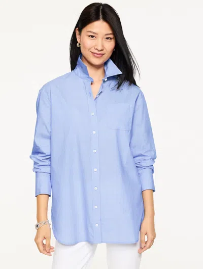 Talbots Plus Petite - Everyday Relaxed Shirt - End-on-end - French Blue - 2x - 100% Cotton