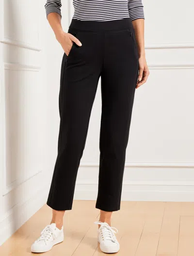 Talbots Petite - Everyday Stretch Straight Leg Ankle Pants - Black - Large
