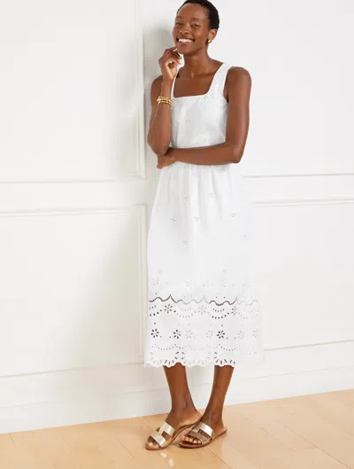 Talbots Plus Petite - Eyelet Border Halter Dress - White - 20