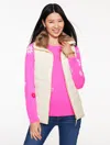 Talbots Plus Petite - Faux Fur Collar Down Puffer Vest - Ivory - 3x  In Neutral