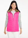 Talbots Plus Petite - Faux Fur Collar Down Puffer Vest - Stunning Pink - 3x