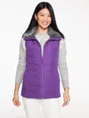 Talbots Plus Petite - Faux Fur Collar Down Puffer Vest - Viola Purple - 3x