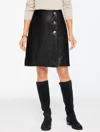 Talbots Plus Petite - Faux Leather A-line Skirt - Black - 22  In Black