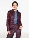 Talbots Plus Petite - Faux Leather Collared Jacket - Rich Burgundy - 22  In Burgundy