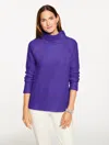 Talbots Plus Petite - Fleece Mockneck Pullover Sweater - Brilliant Purple - 1x  In Purple