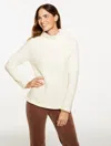 Talbots Plus Petite - Fleece Mockneck Pullover Sweater - Ivory - 3x  In White