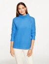 Talbots Plus Petite - Fleece Mockneck Pullover Sweater - Lakeshore Blue - 2x
