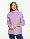 Talbots Plus Petite - Fleece Mockneck Pullover Sweater - Lavender Heather - 2x  In Purple