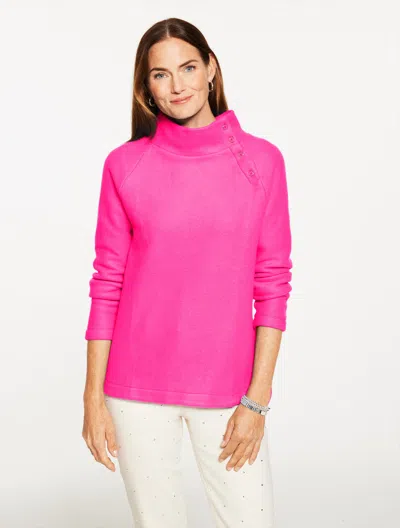 Talbots Plus Petite - Fleece Mockneck Pullover Sweater - Stunning Pink - 3x