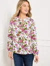 Talbots Plus Petite - Flourishing Vines Top - White - 3x - 100% Cotton  In White