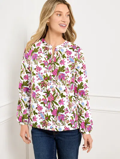 Talbots Plus Petite - Flourishing Vines Top - White - 3x - 100% Cotton