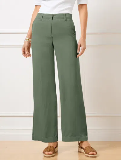 Talbots Plus Petite - Flowy Wide Ankle Pants - Spring Moss - 22