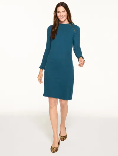 Talbots Plus Petite - French Terry Mockneck Dress - Midnight Sky - 3x - 100% Cotton
