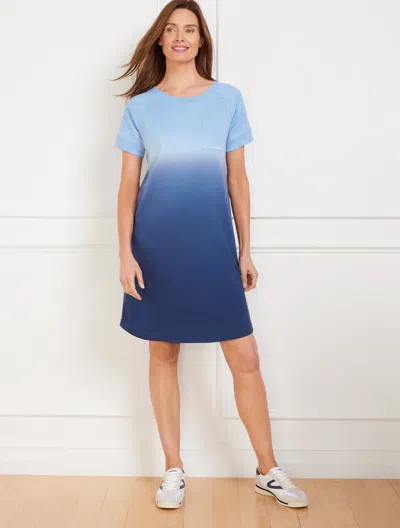 Talbots Plus Petite - French Terry T-shirt Dress - Dip-dye - Lakeside/indigo Blue - X