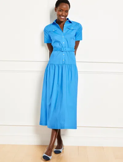 Talbots Plus Petite - Fresh Poplin Utility Shirtdress - Lakeside Blue - 22