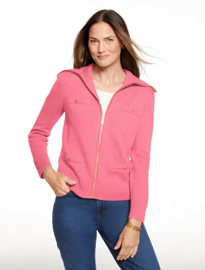 Talbots Plus Petite - Full-zip Cardigan Sweater - Petunia Pink - 3x