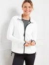Talbots Plus Petite - Full Zip Jacket - Jacquard Dot - White - 3x  In White