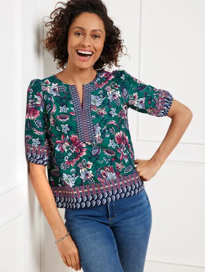 Talbots Plus Petite - Gorgeous Garden Top - Lush Green - 2x - 100% Cotton