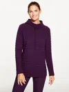 Talbots Plus Petite - Grid Quilt Funnel Neck Pullover Sweater - Purple Garnet - X - 100% Cotton  In Purple